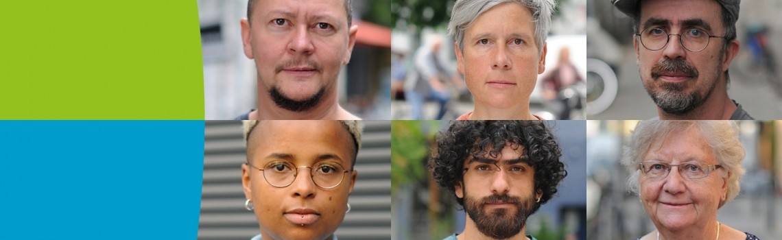 Collage mit mehreren Porträts von Personen