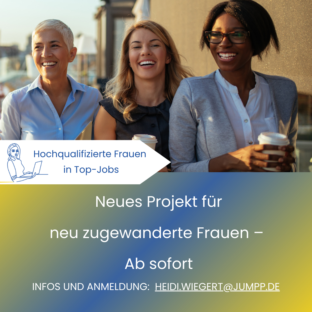 Motiv zum Projekt "Hochqualifizierte Frauen in Top-Jobs" (© jumpp) Motiv zum Projekt "Hochqualifizierte Frauen in Top-Jobs" mit drei lächelnden Frauen