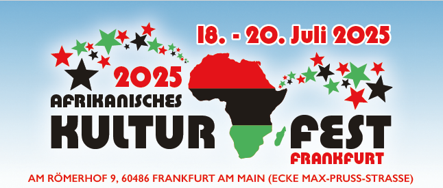 (© Afrika Kulturprojekte e.V.) Ausschnitt aus dem Ankündigungsflyer mit Titel des Festivals und Veranstaltungsdaten