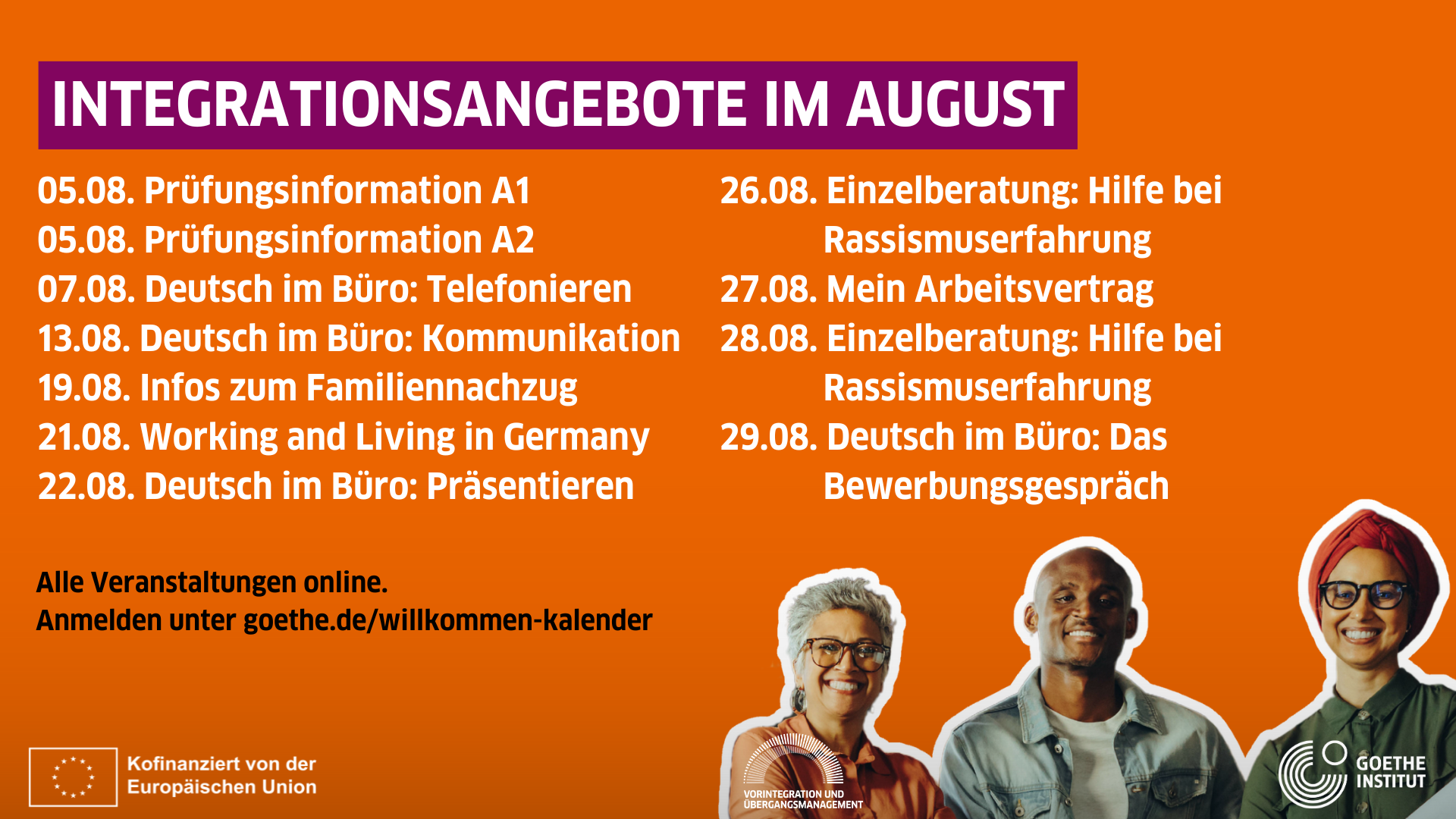 Flyer zur Reihe mit Terminen