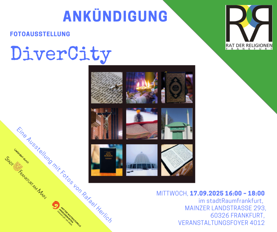 Flyer zur Ausstellung mit Daten und Bildern