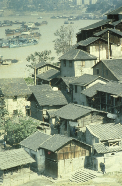 Altstadt von Chongqing, China im Jahr 1980