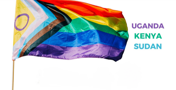 Eine abgewandelte Nationalflagge in Regenbogentönen