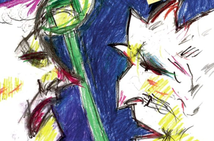 Flyermotiv: Grafik mit zwei Köpfen abstrakt