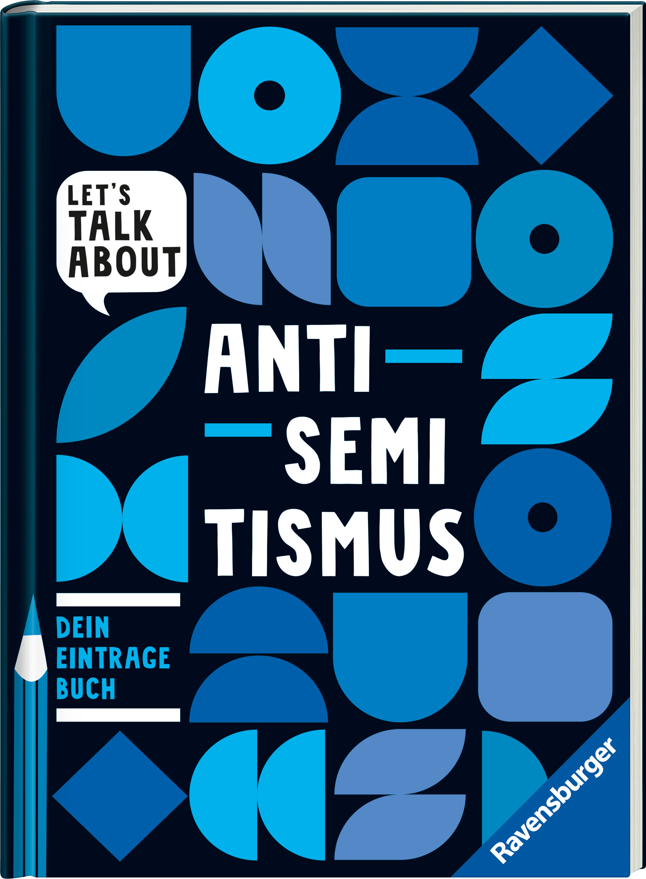 Blaues Cover mit dem Titel "Let's talk about Antisemitismus"