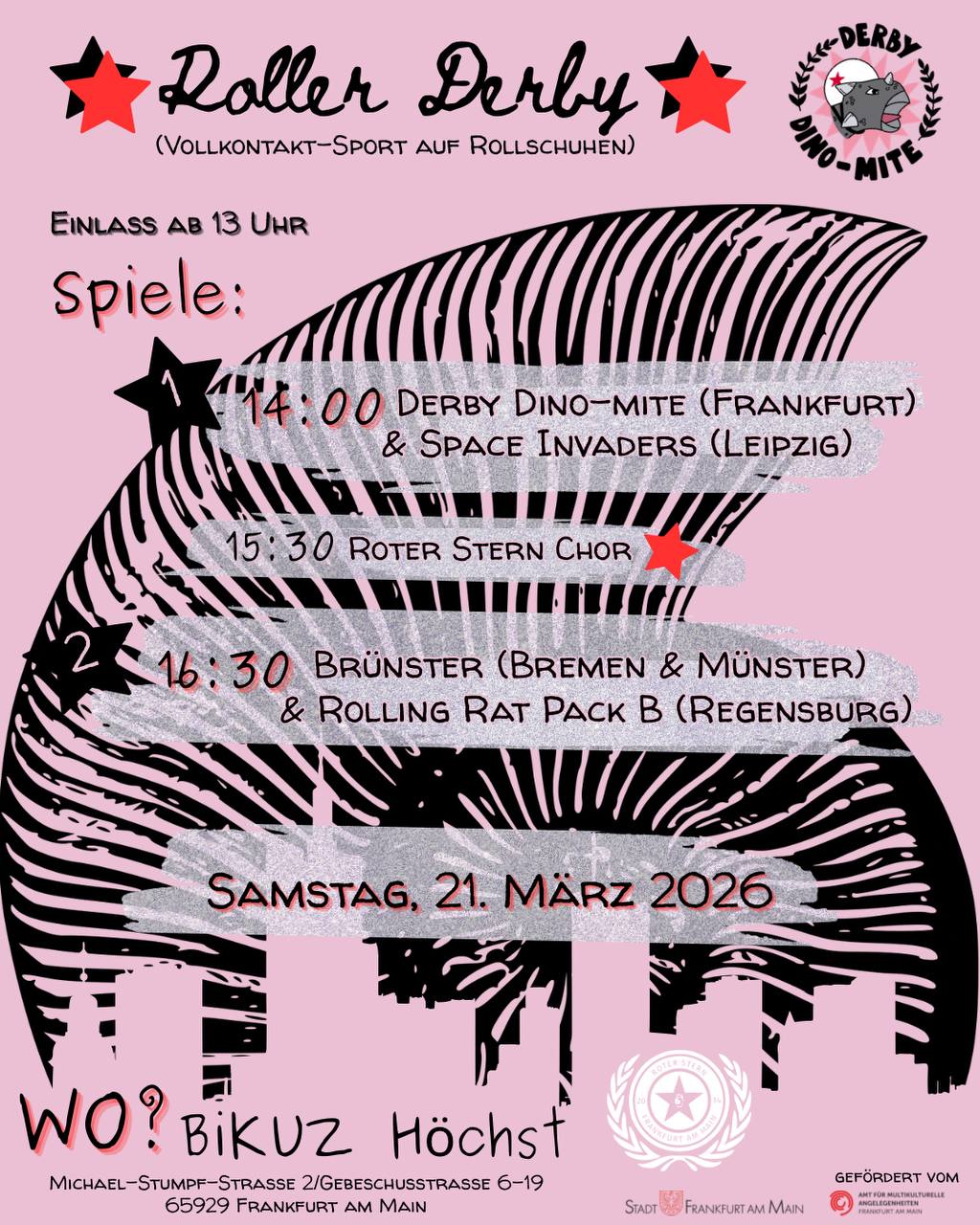 Flyer der Roller Derby Veranstaltung 