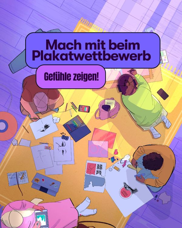 Das Bild zeigt Kinder mit Malutensilien um einen Tisch herum.