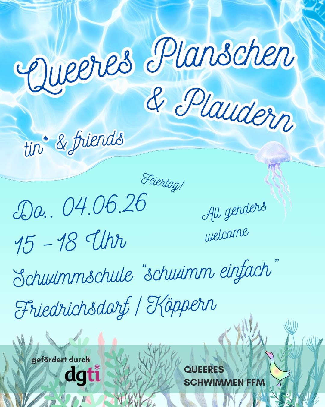 Flyer zum queeren Schwimmen