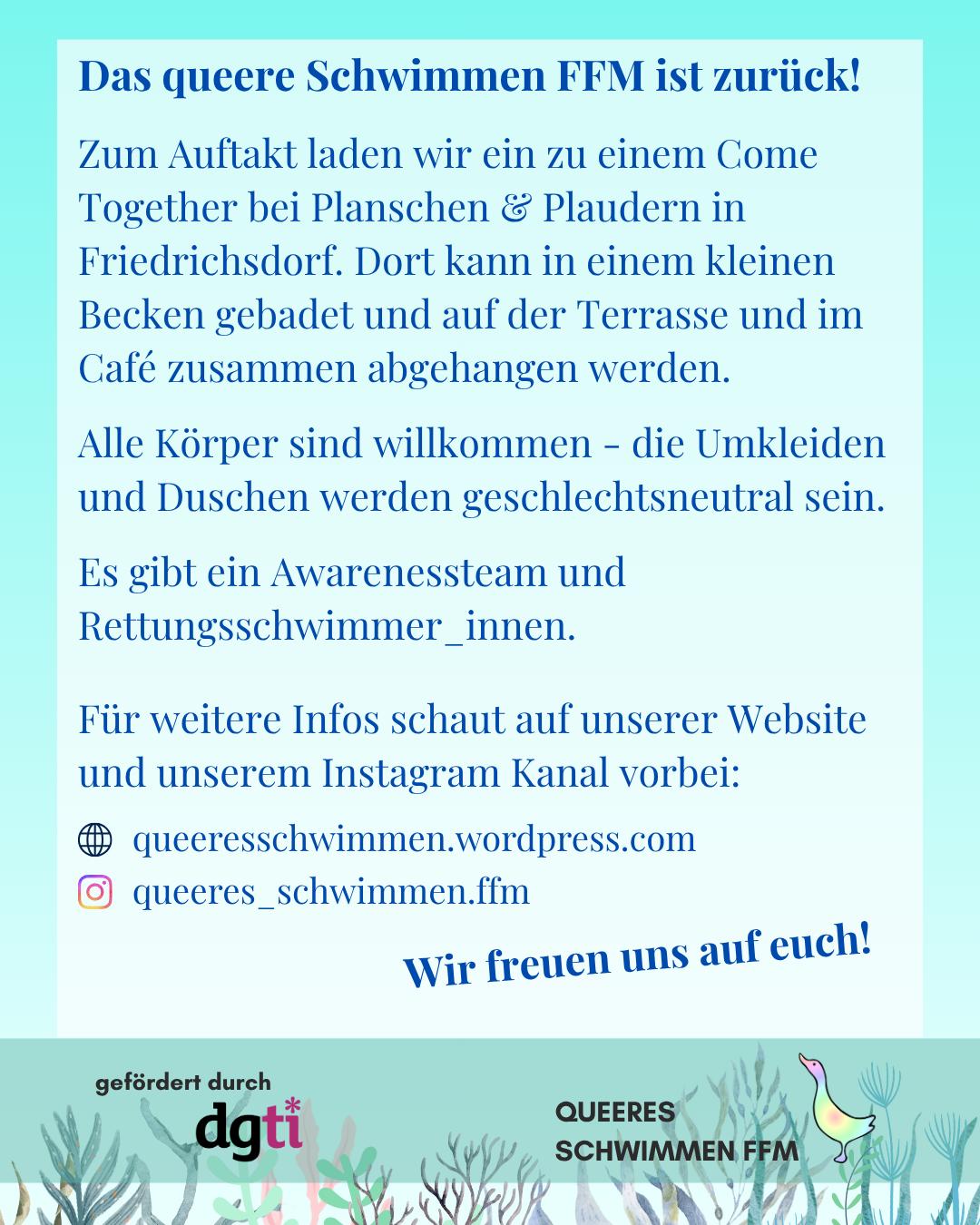 Flyer zum queeren Schwimmen