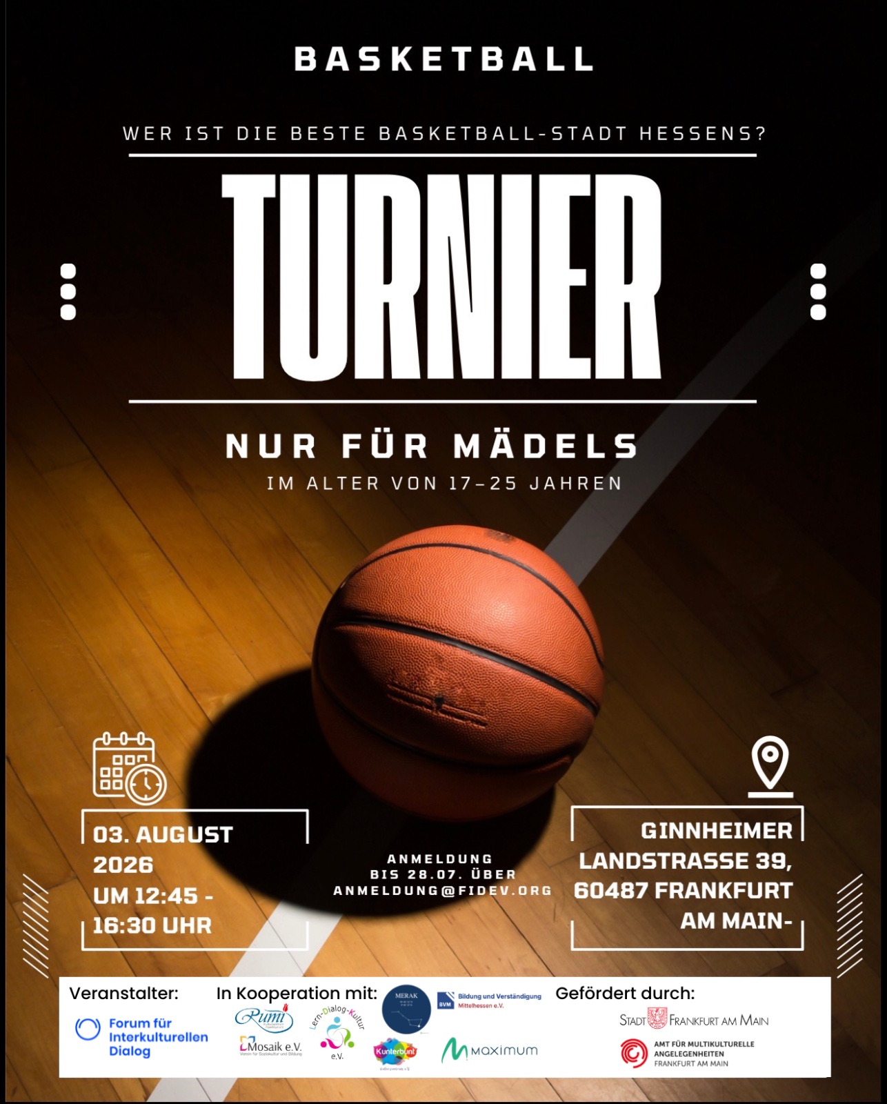 Poster zum Baskettballturnier