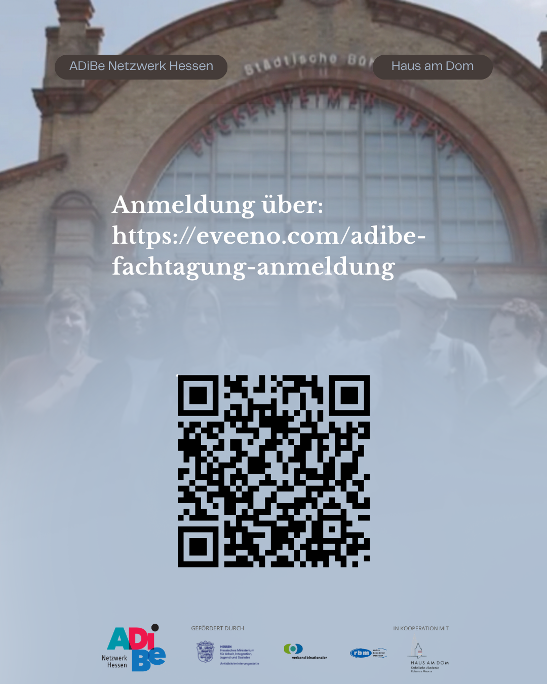 Anmeldelink  Jubiläumstagung Antidiskriminierungsberatung in Hessen am 4. September im HAus am Dom Frankfurt