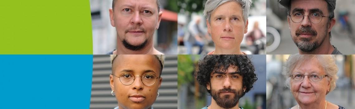 Collage mit mehreren Porträts von Personen